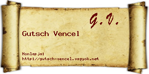 Gutsch Vencel névjegykártya